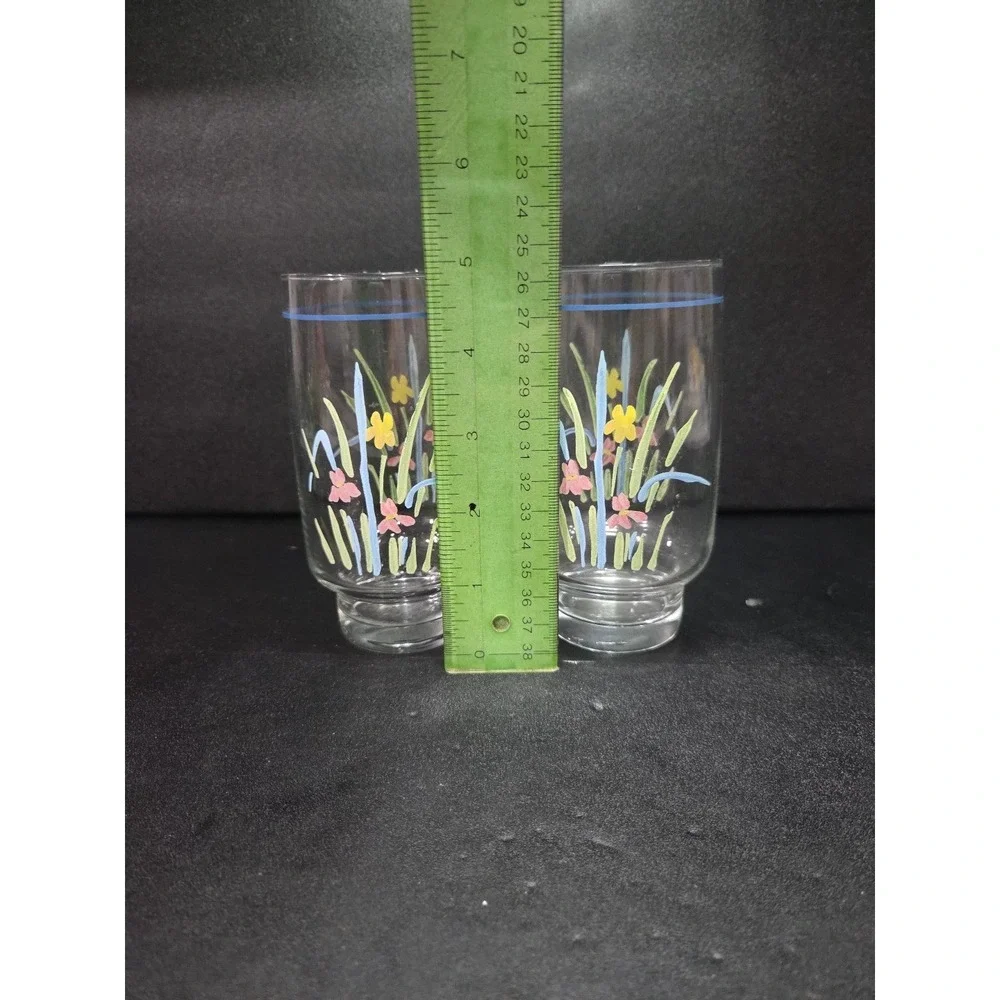 Sango Pastels Floral Short Tumblers, Easter Spring Glasses, Set of‎ 2 Glasses